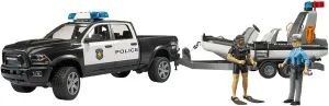 Bruder RAM 2500 Police Pickup with L   S Module Trailer & Boat