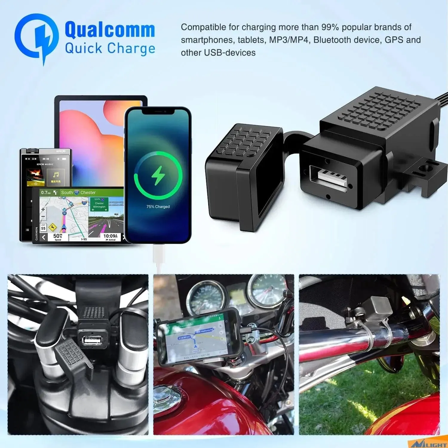Motorcycle USB Charger SAE to USB Adapter