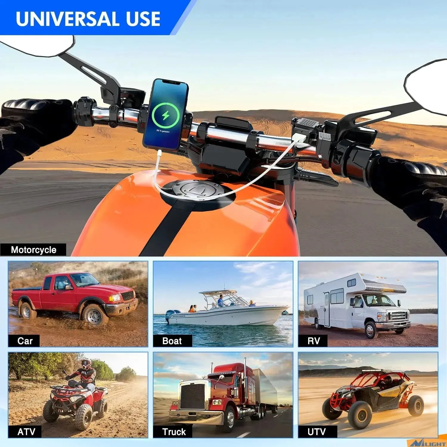 Motorcycle USB Charger SAE to USB Adapter